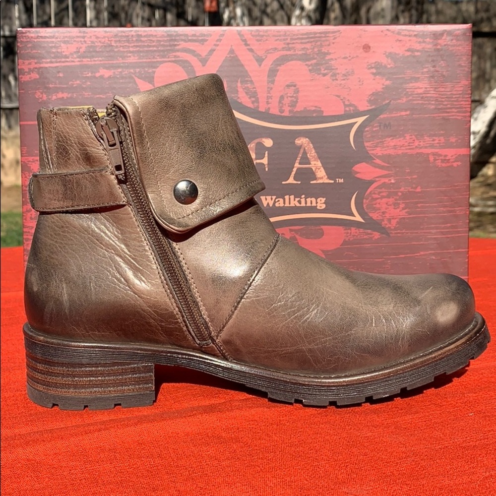 Jafa 492 Burlap Cuffed Ankle Boots Size 38 - Picture 2 of 10